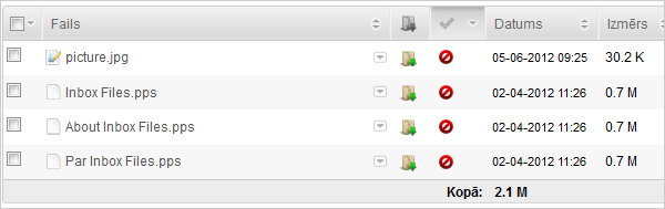 Paplašinātā Inbox Files versija un citu izmaiņu pārskats