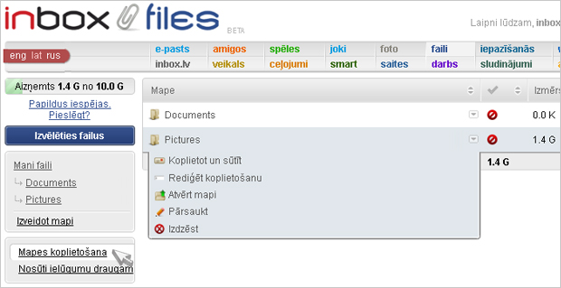 Jaunums Inbox Mail & Files pakalpojumā: pievienojiet failus e-pastam kā saites
