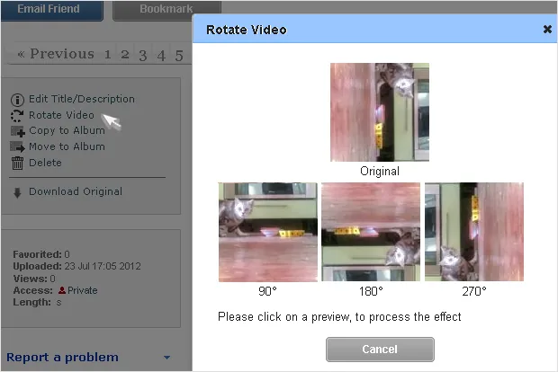 Video rotation is now available at Inbox Foto
