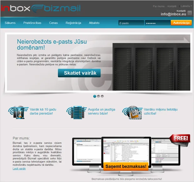 Inbox Bizmail – domēna e-pasts ikvienam!