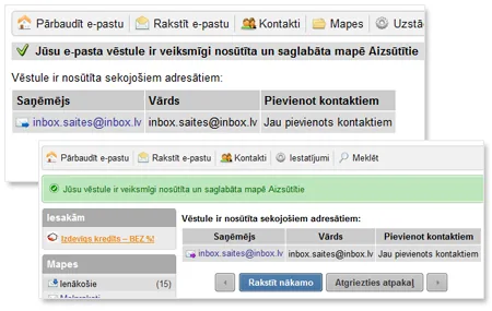 Inbox Mail: jauns dizains vēstuļu apstrādes lapām, pasta uzstādījumiem un dokumentu pielikumiem