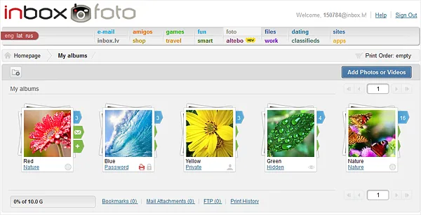 Inbox Foto: introducing new design for “My Albums” section