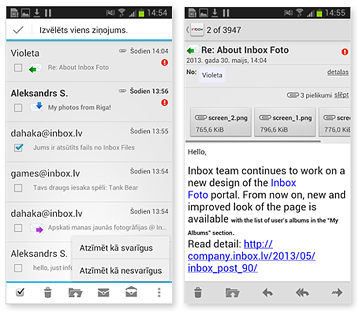Inbox Mobile advanced application for Android smartphones – check out the new features!