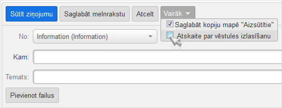 Changes in the compose form – more comfortable message writing