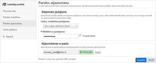 NEPAZIŅOJIET paroli trešajām personām!