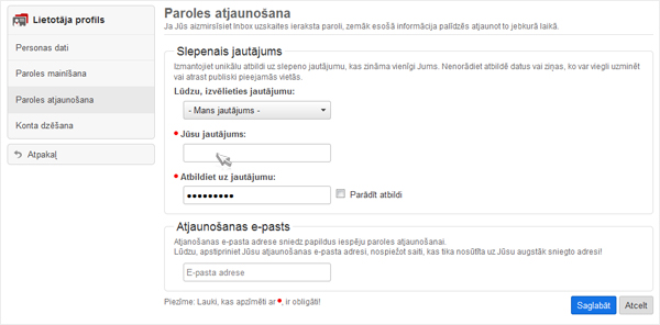 NEPAZIŅOJIET paroli trešajām personām!