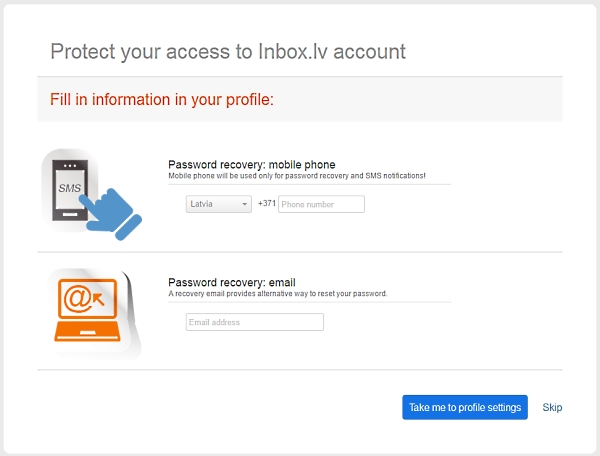 Protect access to your @inbox.lv e-mail!