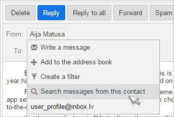 Inbox Mail – one-click search