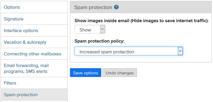 Additional features of the Inbox.lv email. Security and Mobility!