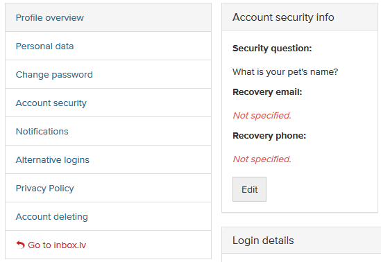 Additional features of the Inbox.lv email. Security and Mobility!