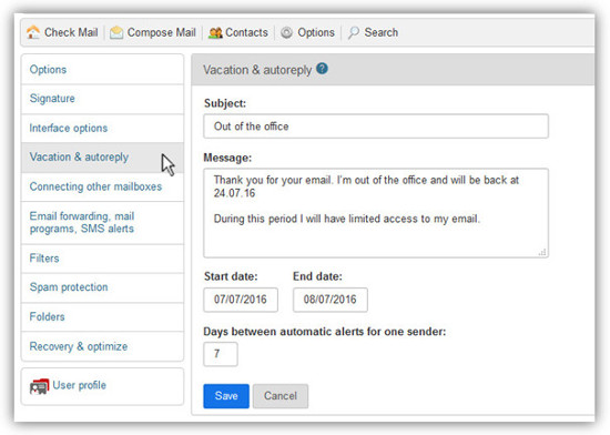 Going on vacation? Use advanced autoresponder!